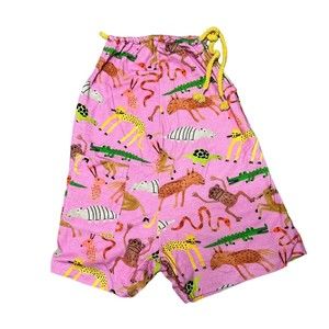 Farm Rio FABULA Kids Adjustable Tie Romper Jumper Pink Animal Print Size 2T